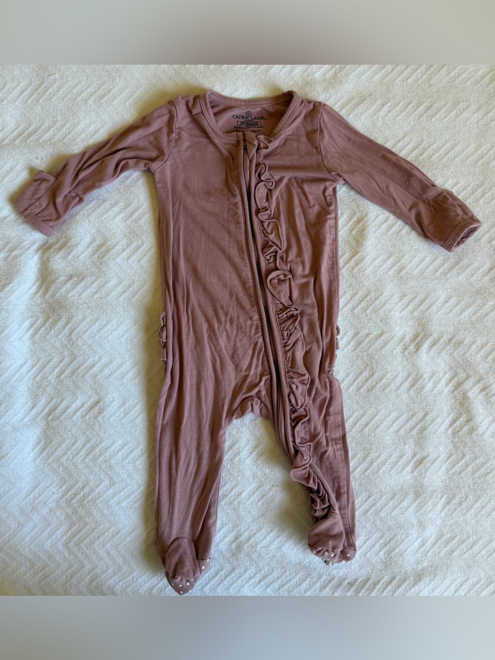Caden Lane Mauve Bamboo Zipper Footie